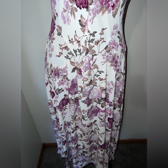 Vintage 90s Starina Dloral Midi Dress/Cottagecore/Rayon/Small - Picture 3 of 16